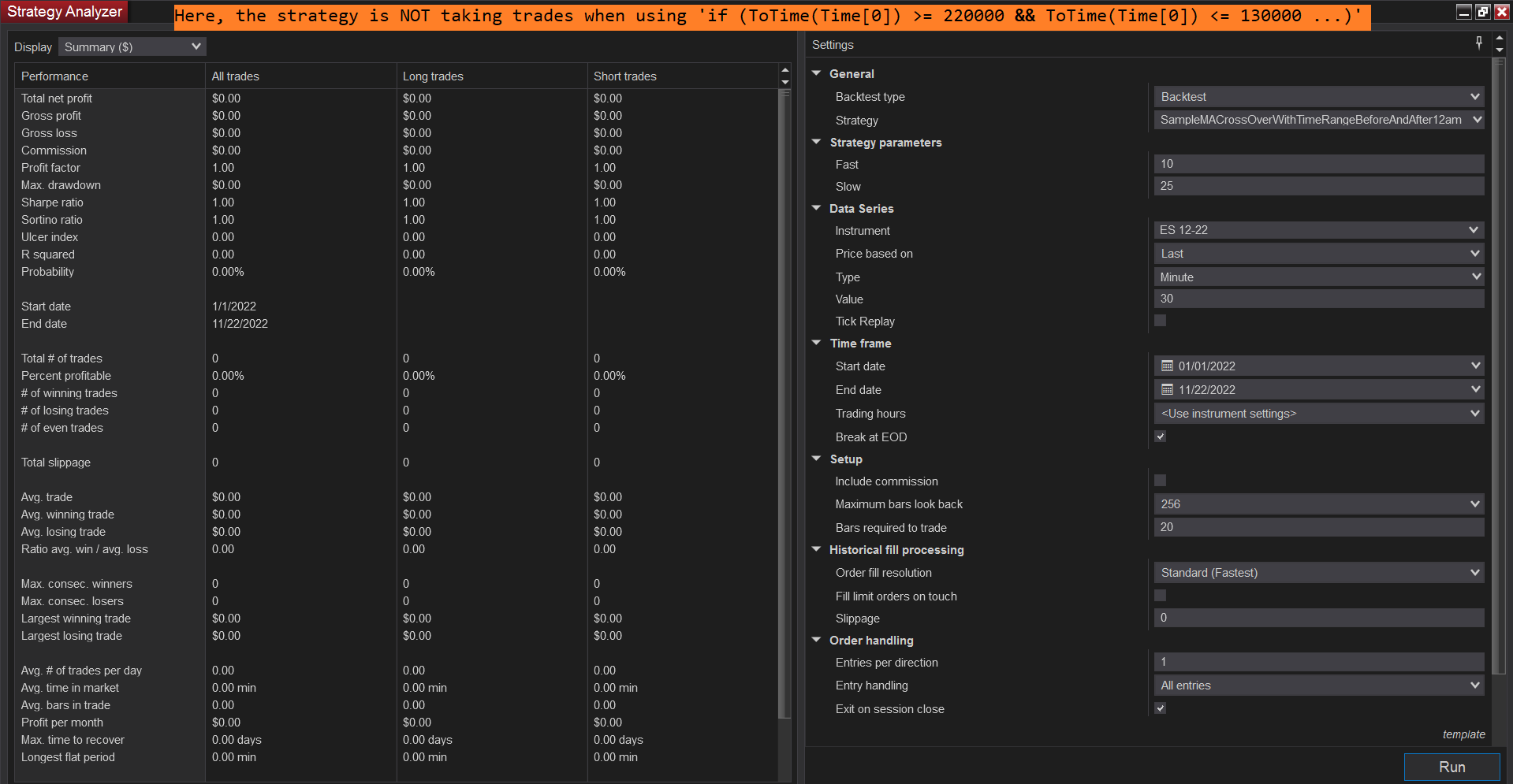 Click image for larger version  Name:	SampleMACrossOverWithTimeRangeBeforeAndAfter12am - NOT Taking trades when using 'AND'.png Views:	0 Size:	114.9 KB ID:	1224842
