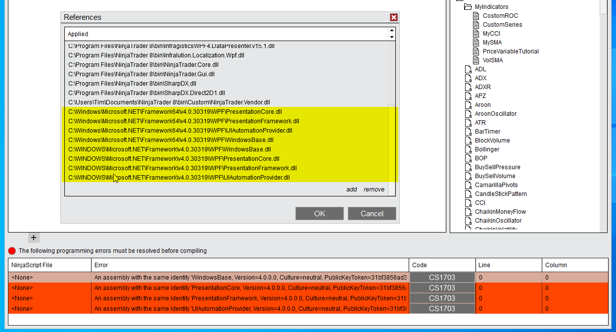 Click image for larger version

Name:	Overwriten NinjaScript x64 and x86 NET references.png
Views:	111
Size:	79.7 KB
ID:	1233220